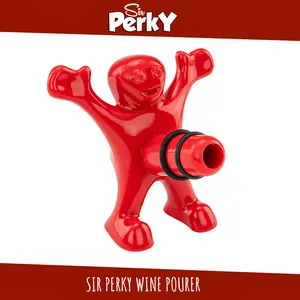 Wine Bottle Pourer & Sipper by Sir Perky -  Pour with a Cheeky Twist! Novelty Kitchen Utensils for Dirty Santa, White Elephant, Office Christmas Party