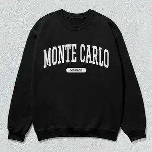 Monte Carlo Sweatshirt Monaco Collegiate Crewneck Sweater Unisex