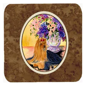 212 MAIN Yorkie Print Foam Coasters - Set of 4, Fade Proof, Square Shape, Kitchen Tableware Accessory