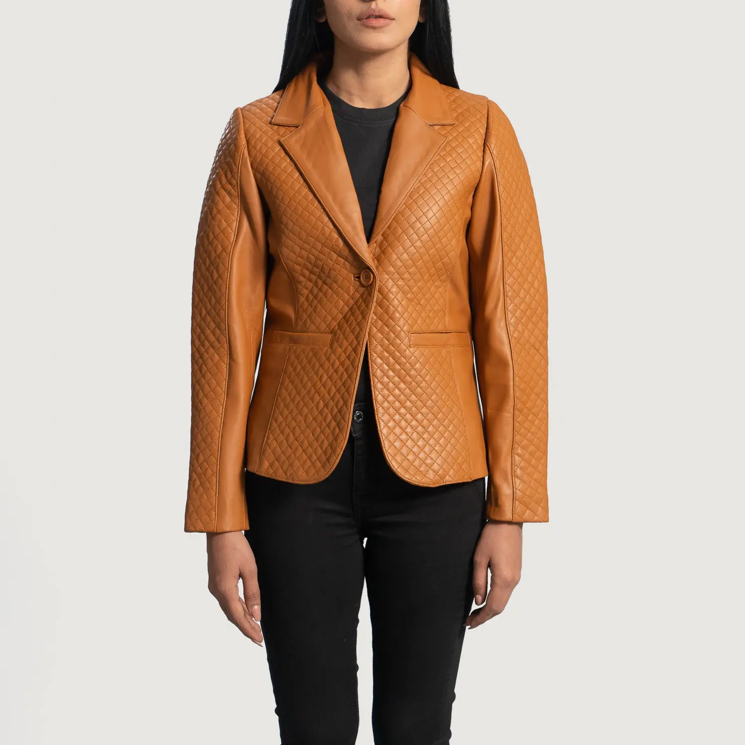 Cora Quilted Leather Blazer Cora Quilted Leather Blazer