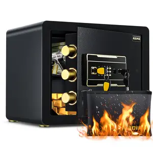 ADIMO Home Safe Box with Fireproof Waterproof Money Safe Bag, 1.2 Cuft Security Safe with Digital Keypad and Dual Key System