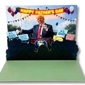 Talking Trump FAthers Day Card, Surprise Dad With A Personal Talking Greeting Card From President Donald Trump, Funny Adults Father’s Day Gift, One Of The Best Presents For Dad, Includes Envelope