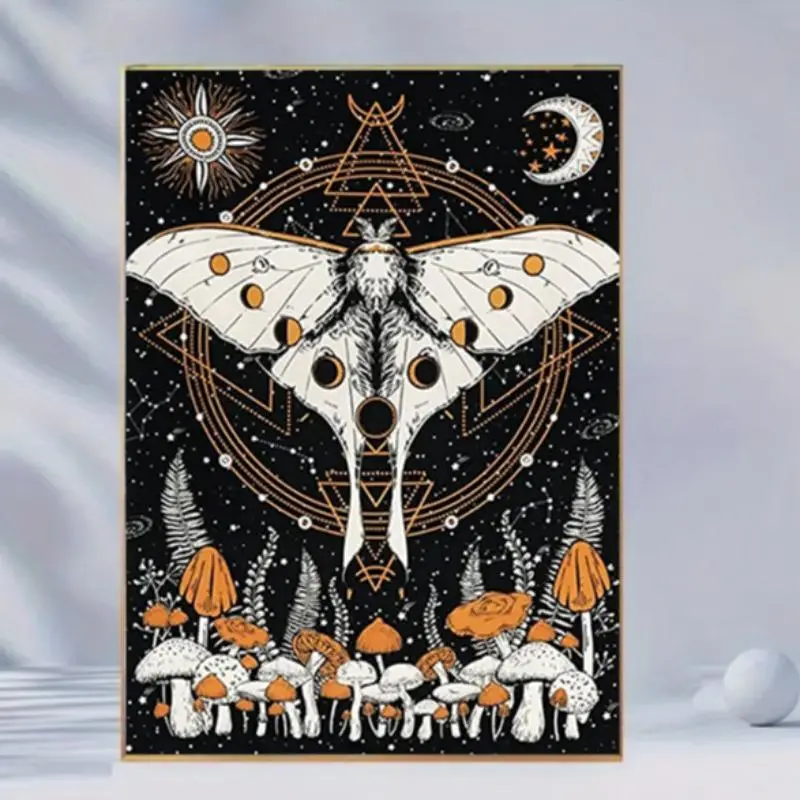 Mystic Moon & Butterfly Pattern Diamond Drawing Kit, 1 Set DIY Diamond Drawing Beginner Kit, Wall Art Decor for Home Living Room Bedroom