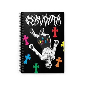 Tank Boxing Backflip Grunge-Inspired Spiral Notebook for Creative Souls, Ruled Lines, Journal, Sketchbook, Gift for Artists, Goth Aesthetic