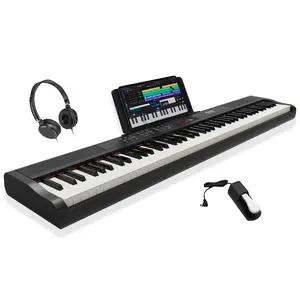 STRICH 88 Key Full Size Electric Keyboard with Semi-Weighted Sensitive Keys, Portable Electric Piano Set for Beginner, Bundle with Sustain Pedal, Headphones, Music Rest, SEP-150S