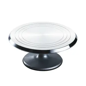 Cake Turntable Aluminum Alloy Base Rotating Stand for Baking Frosting Home or Commercial Use