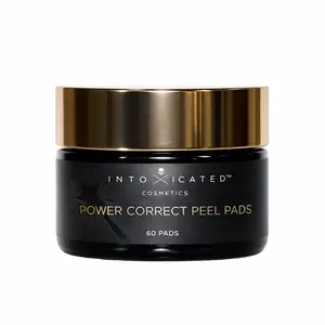 Intoxicated Cosmetics Power Correct Peel Pads - Exfoliating Multi-Acid Peel Pads with Niacinamide & Green Tea Extract for Skin Regeneration and Acne Treatment - Skincare Exfoliate Glycolic Lactic Salicylic