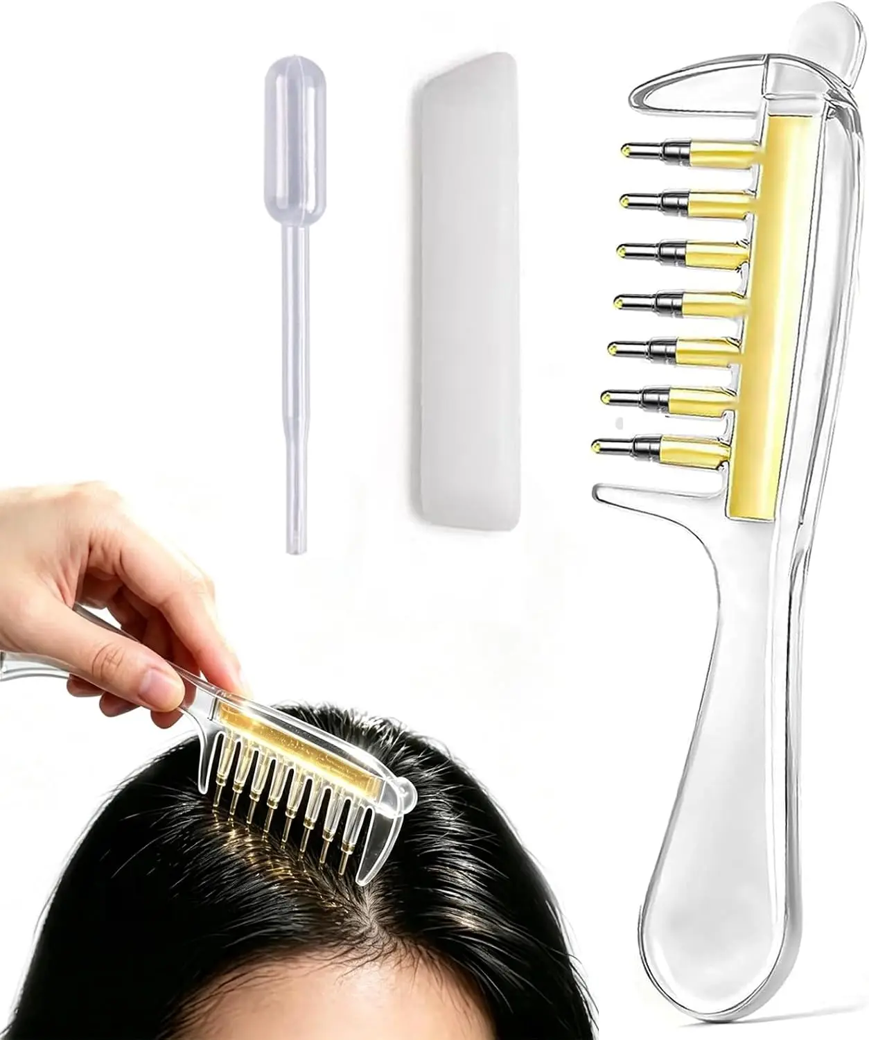 Scalp Liquid Applicator Comb, Refillable Hair Root Oil Massage Comb for Hair Care Treatment