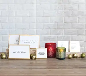 Metal and Glass Easel Frame with Christmas Saying