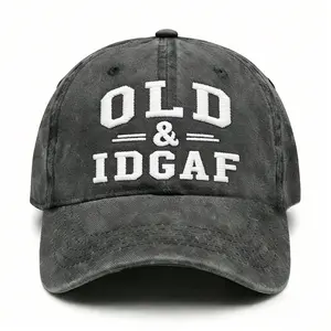OLD & IDGAF Embroidered Vintage Wash Dad Hat – Funny Sarcastic Humor Cap Adjustable Low Profile Baseball Hat for Men Women