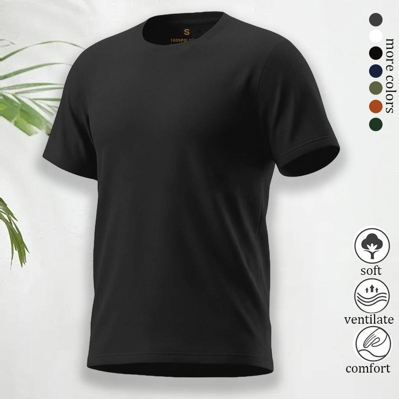 Short-sleeve sports T-shirt, casual commuter wear, suitable for the gym and office, minimalist design, quick-drying, breathable, stretchy fabric