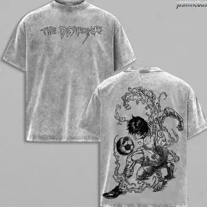 Rin Itoshi 09 Striker Vintage Washed T-Shirt, Manga Soccer Aesthetic Tee, Oversized Streetwear Heavy Cotton Top, Gift for Anime Fan, Blue Lock Inspired Anime Shirt XX6