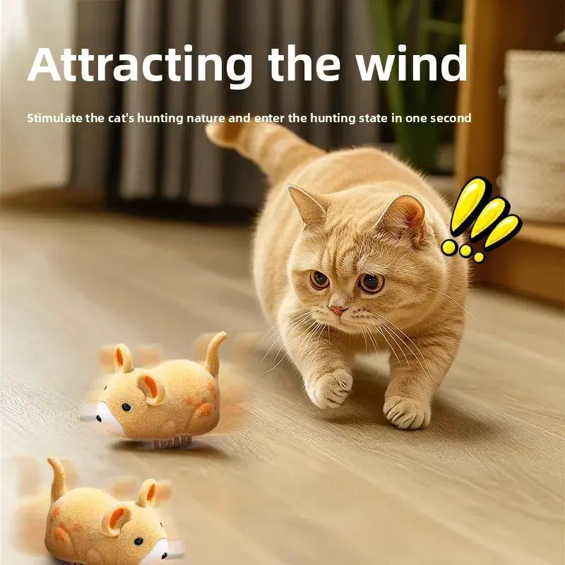Electric Interactive Mouse Cat Toy – Self-Moving Obstacle Avoidance Hamster Toy for Cats (1 or 3pc)