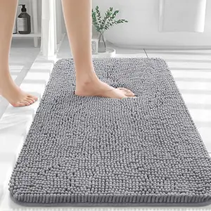 Bathroom Rugs 30x20, Extra Soft Absorbent  Rubber Backing Quick Dry, Machine Washable Bath Mats for Bathroom Floor,  Home Decor Accessories, Grey