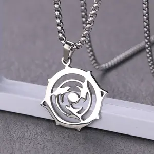 【PANG Jewelry】Cosplay Accessory for the "Yugioh" Game - A Stainless Steel Necklace with the Lightning Element and a Titanium Pendant for Men