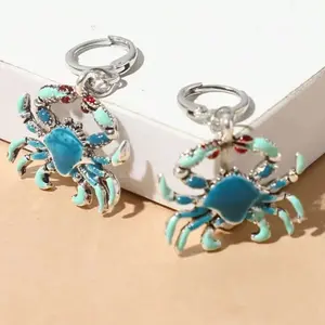 Turquoise Crab Pendant Earrings - Perfect Accessory or Gift for Women