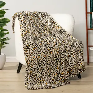 PAVILIA Cheetah Fleece Throw Blanket, Cheetah Leopard Animal Print Flannel Blanket, Soft Velvet Lightweight Microfiber Blanket for Couch Sofa