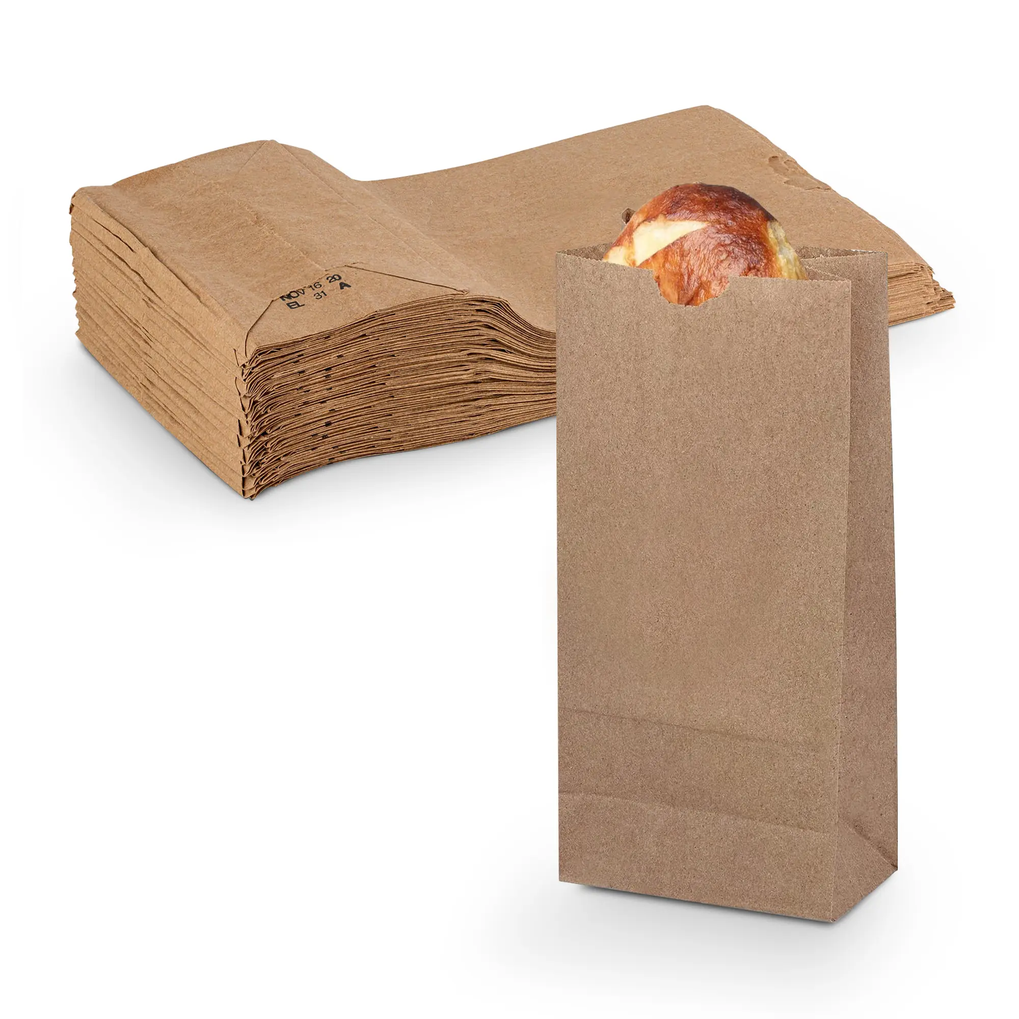 MT Products Extra Small Brown Paper Lunch Bags | 2 lb Kraft Paper Bags for Bakery, Snacks & Takeout | Made in USA