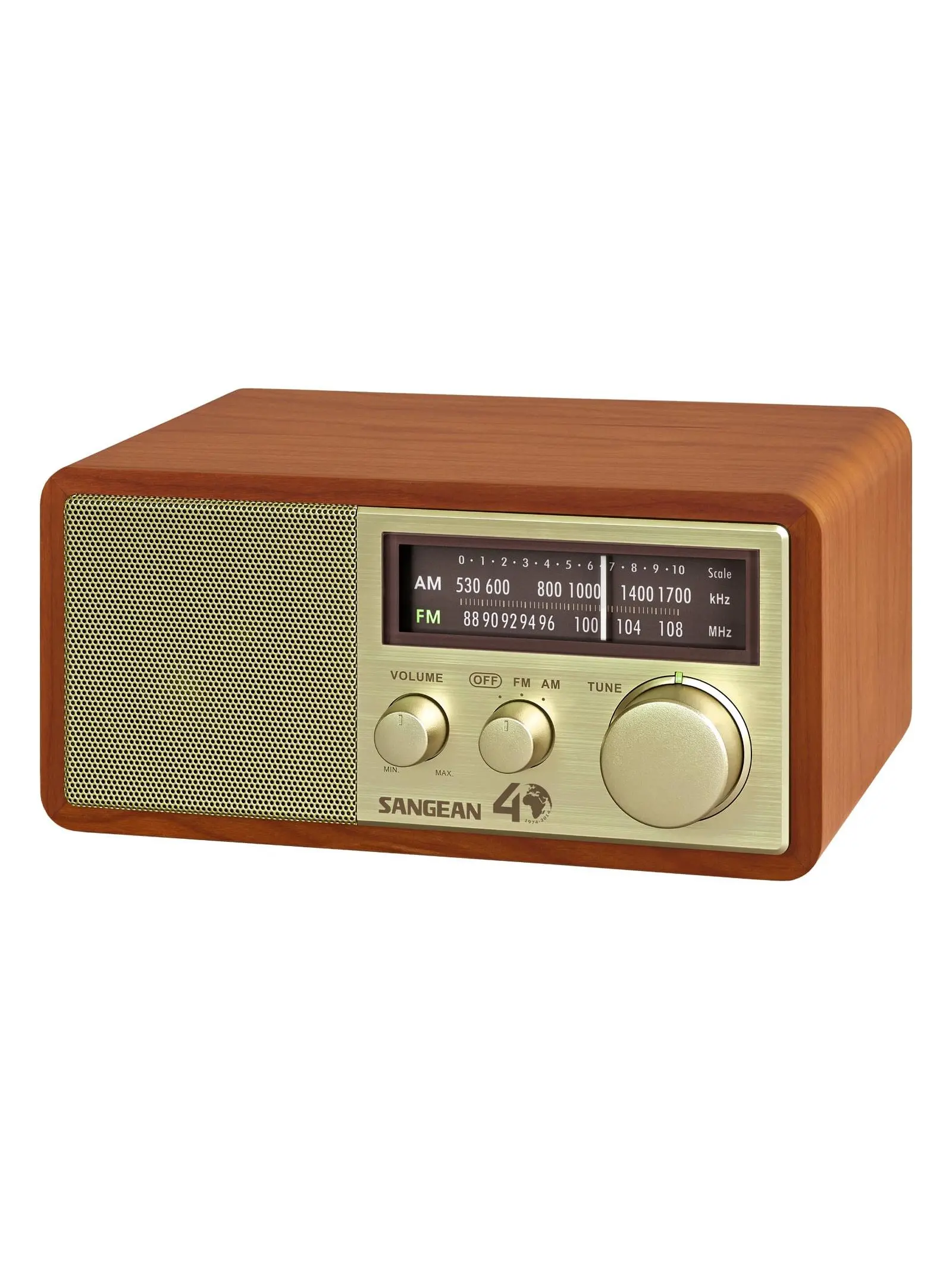 Sangean America WR-11SE Walnut Wood 40-Year Anniversary Edition AM/FM Analog Tuning Retro Portable Radio & Cassette Player - Wood Construction, LED Display, Dynamic Bass, Rec Out Compatibility, 40 Years Anniversary Edition
