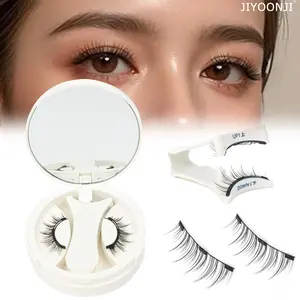 Magnetic Eyelash Set with Applicator, Magnetic Eyelash Extensions, Reusable No Glue Waterproof Lightweight, Perfect for Natural Look, Solid Form, Polyester Fiber Ingredients
