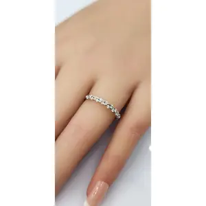 Dainty Lab Grown Diamond Stacking Ring 14K White Gold .25 CTW Size 7"