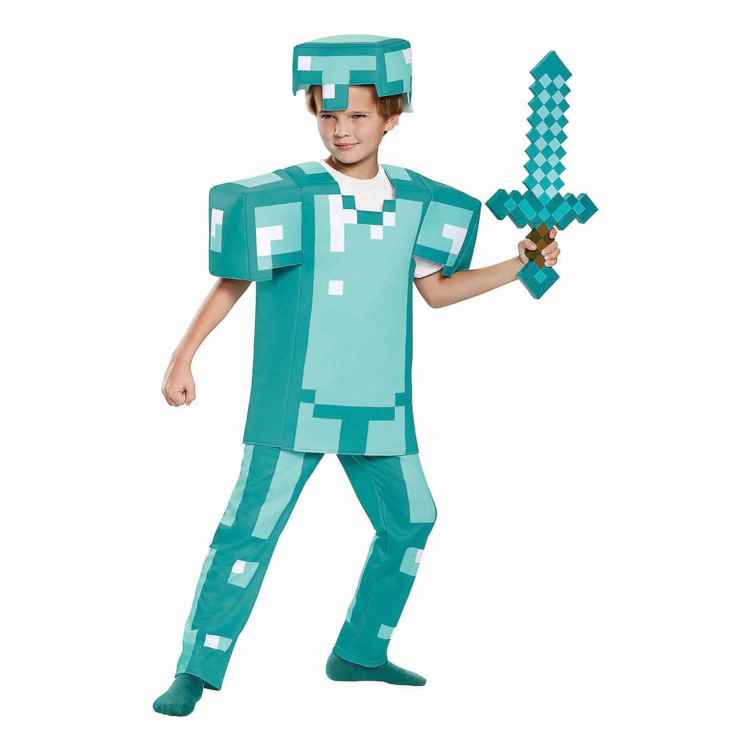 Boys' Minecraft Deluxe Armor Role Play Costume Set - Kids' Pretend Play Outfit with Headpiece, Costume for Parties (Toys & Hobbies, Classic & Novelty Toys)
