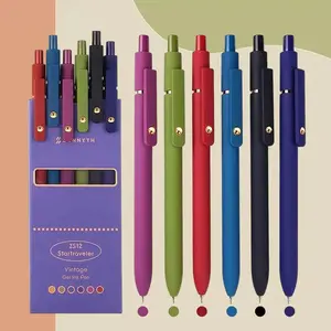 0.5mm Retractable Gel Ink Pen, 6 Counts/set Random Color Quick Dry Ballpoint Pen, Writing Pen for Office & School, Retractable Pens, Smooth Writing Pens, Office Stationery & Supplies
