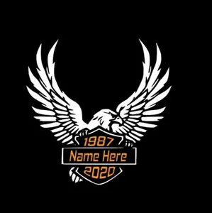 Memorial Decal, Harley Style, Name and dates decal, Vinyl window decal