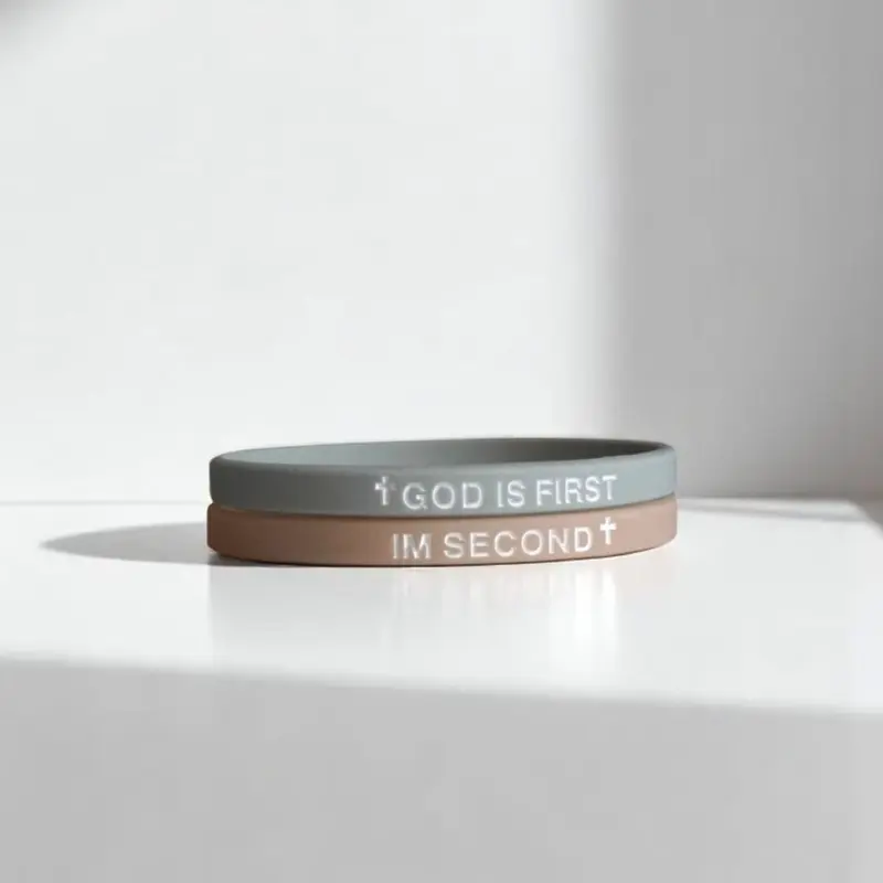 2 Pack- Small GOD IS FIRST Bracelet for Small Wrist I AM SECOND