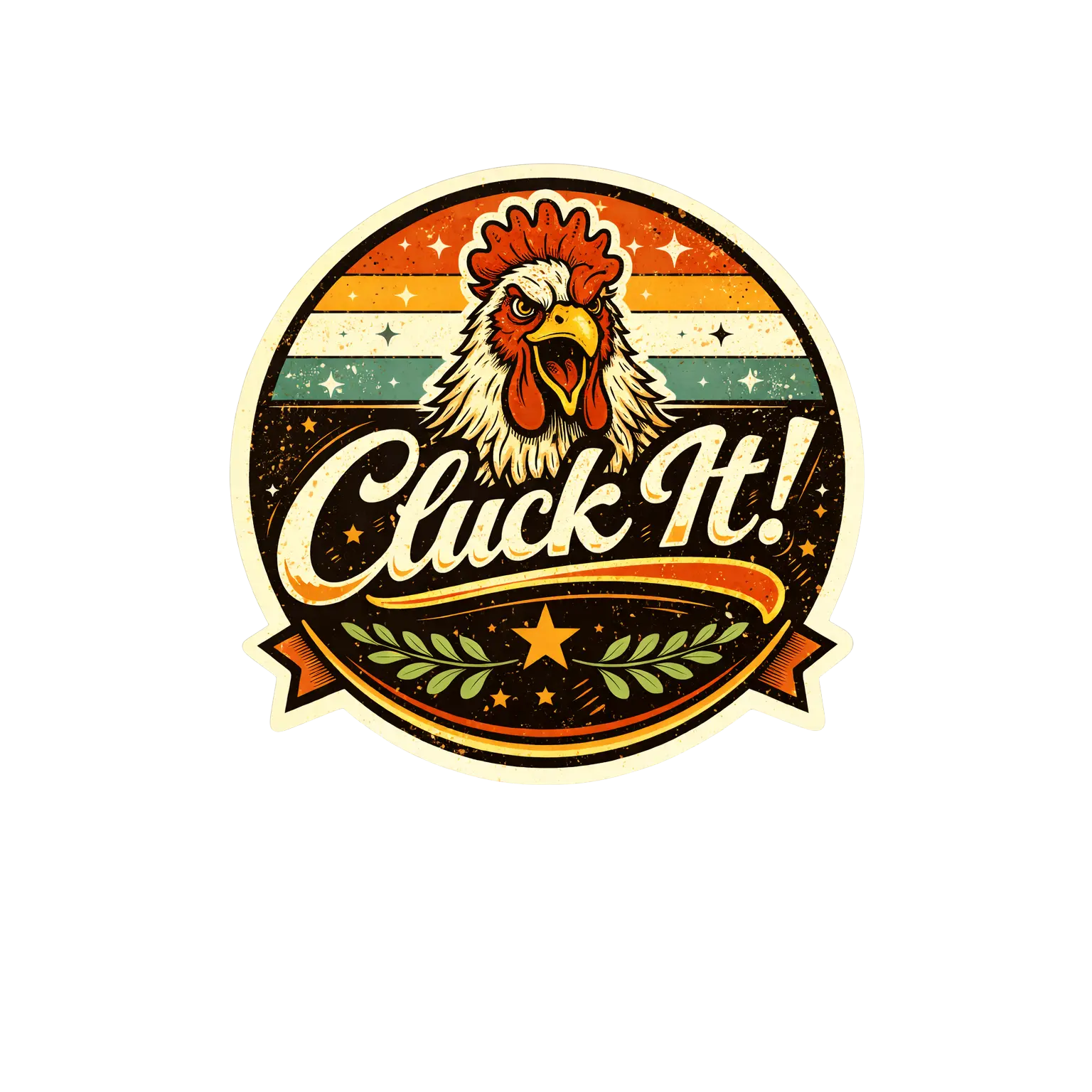 Cluck It Chicken Sticker – Funny Chicken Sticker Sarcastic Farm Sticker Rustic Rooster Decal (3”