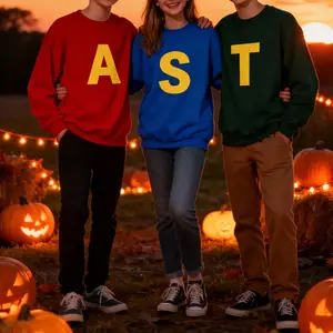 Alvin and the Chipmunks Sweatshirt for Teens- A S T Letters | Youth Crewneck Pullover | Classic Chipmunk Style | Retro Cartoon Outfit