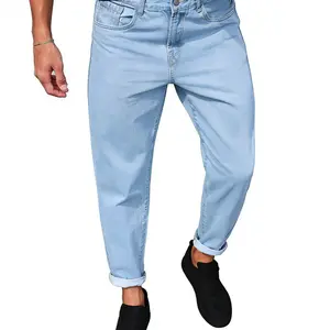 BINDEFON Men's Pockets Tapered Casual Versatile Jeans for Fall/Winter Comfortable Menswear Plain Design Christmas & New Year Outfit