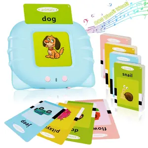 Talking Flash Card with Electronic Reader 224 Sight Words Montessori Toys Educational Learning Interactive Toys for Children Over 1-2 Years Old Portable Wooden Toy