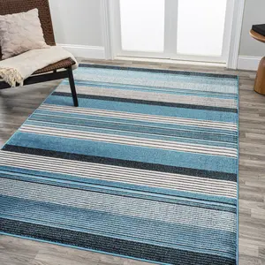 JONATHAN Y Duxbury Gradient Ticking Striped Indoor Area Rug; for Living Room, Kitchen, Bedroom, Dining Room, Office