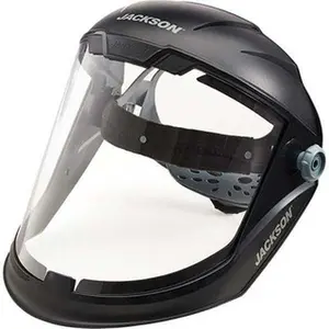Jackson Safety Nylon Gray Ratchet Adjustment Face Shield 13" Wide x 9" High x 0.04" Thick, Uncoated, Clear 14200