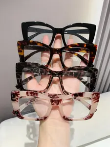 4 Pcs Unisex Plain Reading Glasses, Blue Light Blocking Eyewear, Simple Daily Use, Square Frame, Suitable for Work & Casual Wear, Square Frame Eyeglasses