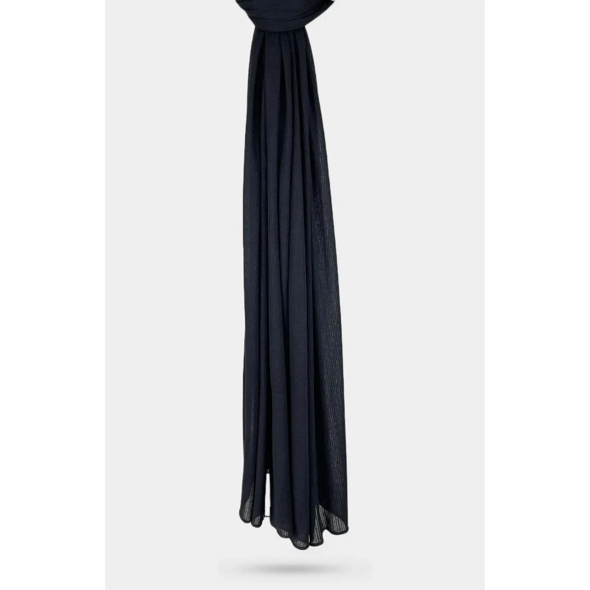 Fine Pleated Jersey Hijab - Black
