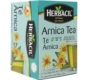Herbacil Arnica Tea, Caffeine-Free, 3-Pack, 0.88 Oz, 25 Tea Bags per Box (75 Tea Bags) Herbacil Arnica Tea, Caffeine-Free, 3-Pack, 0.88 Oz, 25 Tea Bags per Box (75 Tea Bags)