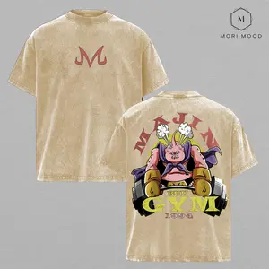 Majin Buu - DBZ Vintage Tees Washed Graphic Tshirt Oversized Clothes Men Streetwear Gift for Men