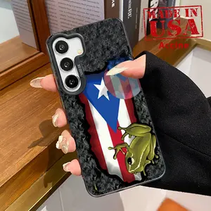 Case Compatible with Galaxy S23 Ultra S24 Plus S25 S22+ Creative Flag Patterned Shockproof Silicone PC Back Protective Smartphone Cover Cellphone Protective