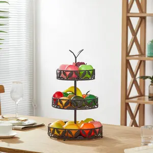 3 Tier Fruit Basket for Kitchen, Fruit Bowl Holder, Detachable Fruit Storage Baskets Stand for Counters Kitchen Countertop Dining Table, Stylish and Functional Fruit Bowl Holder for Your Kitchen Counter