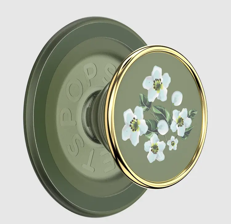 PopSockets MagSafe PopGrip Smartphone Accessory - Enamel Floral Relief Print Magnetic Phone Holder, Stylish Tech Accessories, Flower-Designed Phone Stand, Stylish Accessories