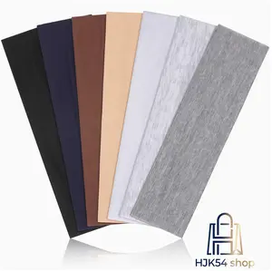 7PCS Cotton Elastic Headbands for Women, Non-slip Solid Color Workout Head Wraps, Stretchy Hair Bands for Yoga, Sports, Daily Use - Neutral Tones
