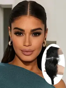 10 Inch Human Hair Lace Frontal Wig, GluelessFrontal Piece with Braided for Turban, Natural FluffyHair Wigs for Women, Convenient Wigs