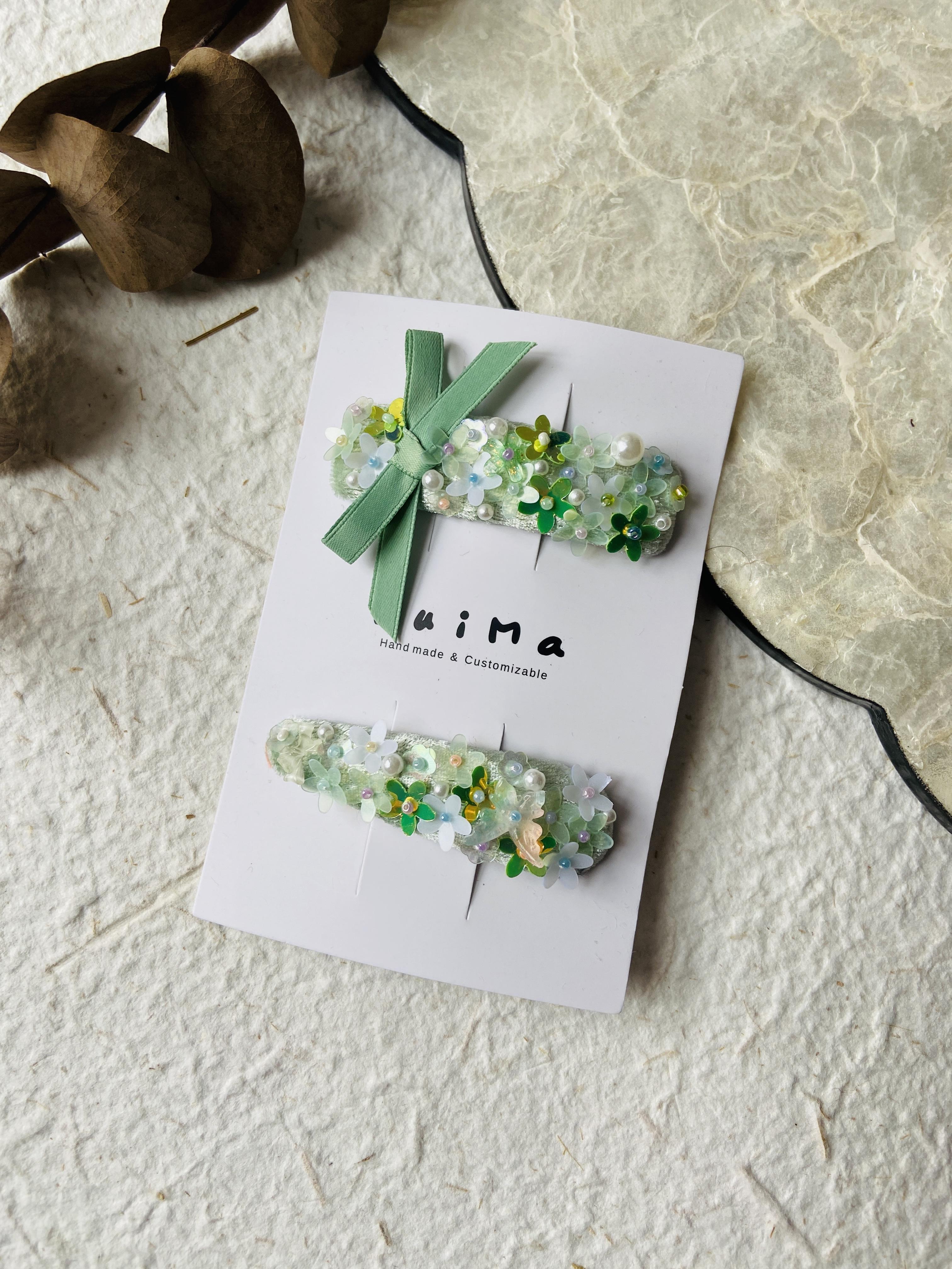 Korean Style Floral Hair Clips for Baby Girls, Handmade Fabric Barrettes, Cute Hair Accessories for Kids Birthday Party Gifts