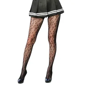 Leopard Fishnet Tights Cheetah Print Mesh Pantyhose for Rave Safari Circus Jungle Cosplay Costume