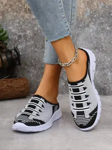 Women's Fashionable Backless Casual Flats, Comfortable Breathable Mesh Design, Multi-Functional Outdoor Sneakers for Women