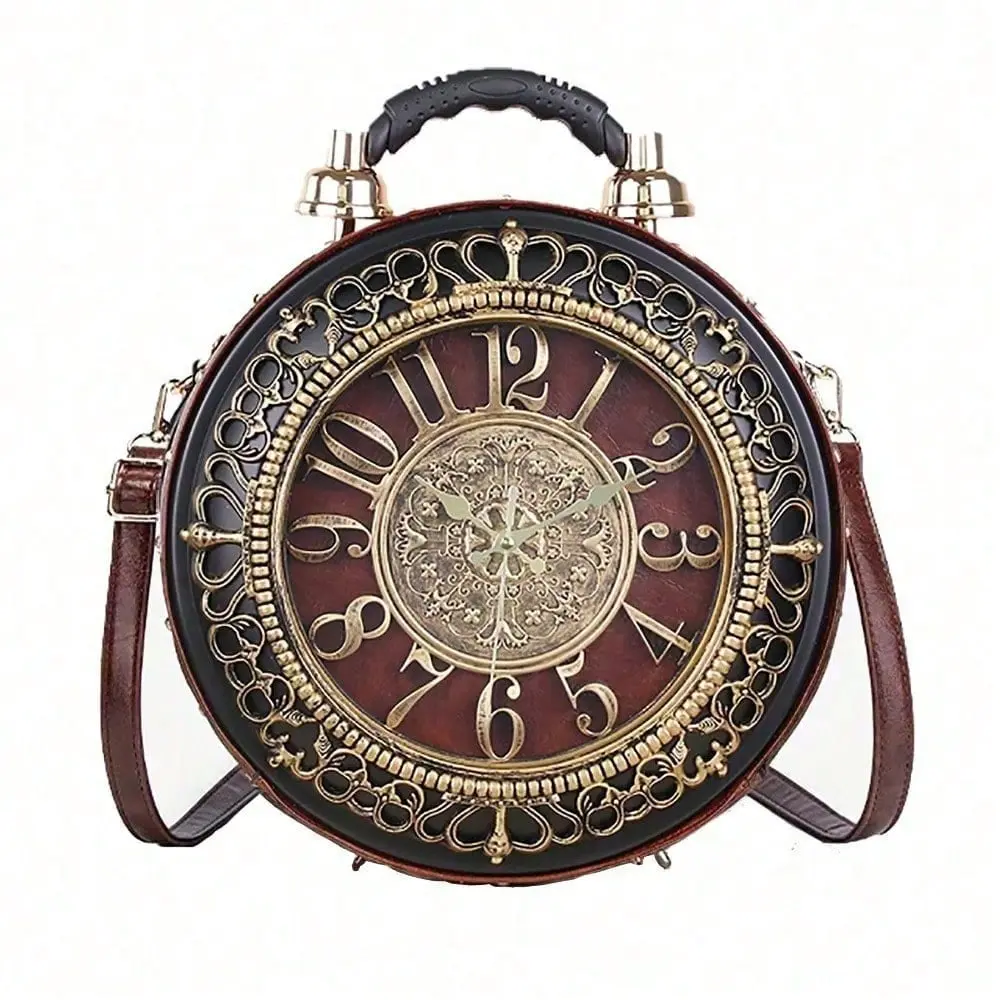 Vintage Clock Crossbody Bag