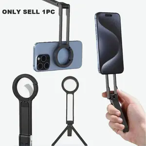 Magnetic Phone Tripod with Carabiner Clip, Portable Dual-Side Phone Stand, Desk Mount, Selfie Handle Holder, Convenient and Versatile, Cell Phone Stand