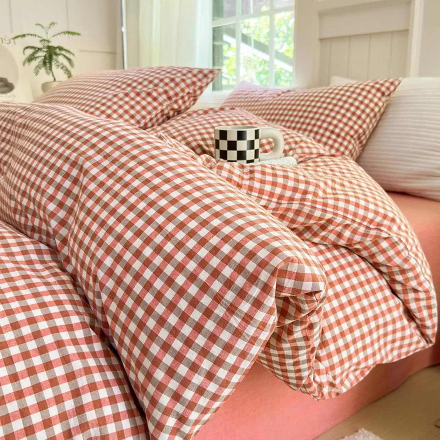 A1#15 Red Orange Gingham